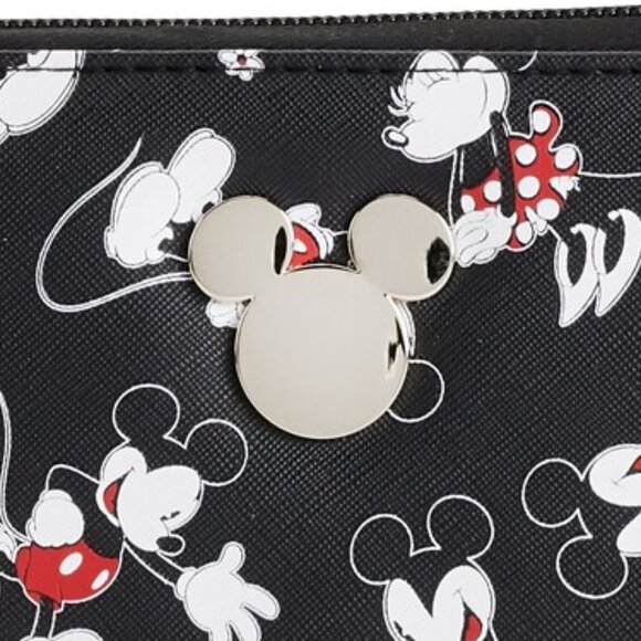 Disney Minnie Mouse and Mickey Mouse Dancing Wallet - Womens Zip Around Wallet - Picture 5 of 6